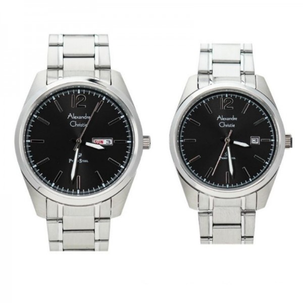 Alexandre Christie AC 1012 Silver Black Couple